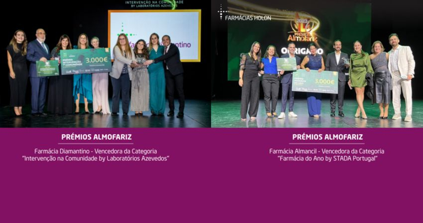 Farm&aacute;cias Holon s&atilde;o distinguidas com dois pr&eacute;mios