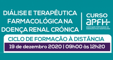 Marque na agenda: curso "Di&aacute;lise e Terap&ecirc;utica Farmacol&oacute;gica na Doen&ccedil;a Renal Cr&oacute;nica"