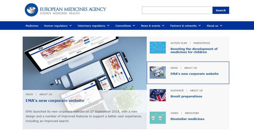 Ag&ecirc;ncia Europeia do Medicamento lan&ccedil;a novo site para melhorar experi&ecirc;ncia do utilizador