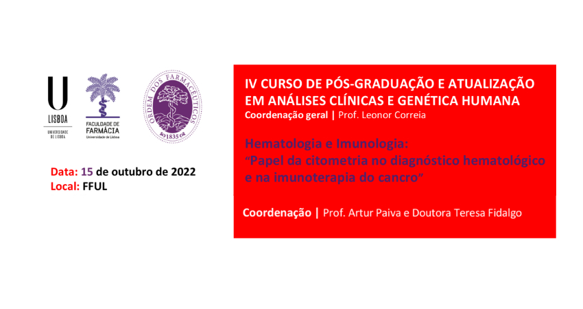 N&atilde;o perca o IV Curso de P&oacute;s-Gradua&ccedil;&atilde;o e Atualiza&ccedil;&atilde;o em An&aacute;lises Cl&iacute;nicas e Gen&eacute;tica Humana da FFUL