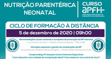Inscri&ccedil;&otilde;es abertas para os cursos Nutri&ccedil;&atilde;o Parent&eacute;rica Neonatal e Pedi&aacute;trica